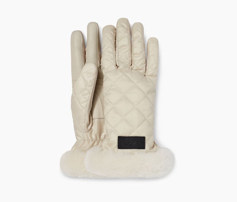 Ugg Quilted Performance - Womens Gloves - White - NZ (0586RVHPL)